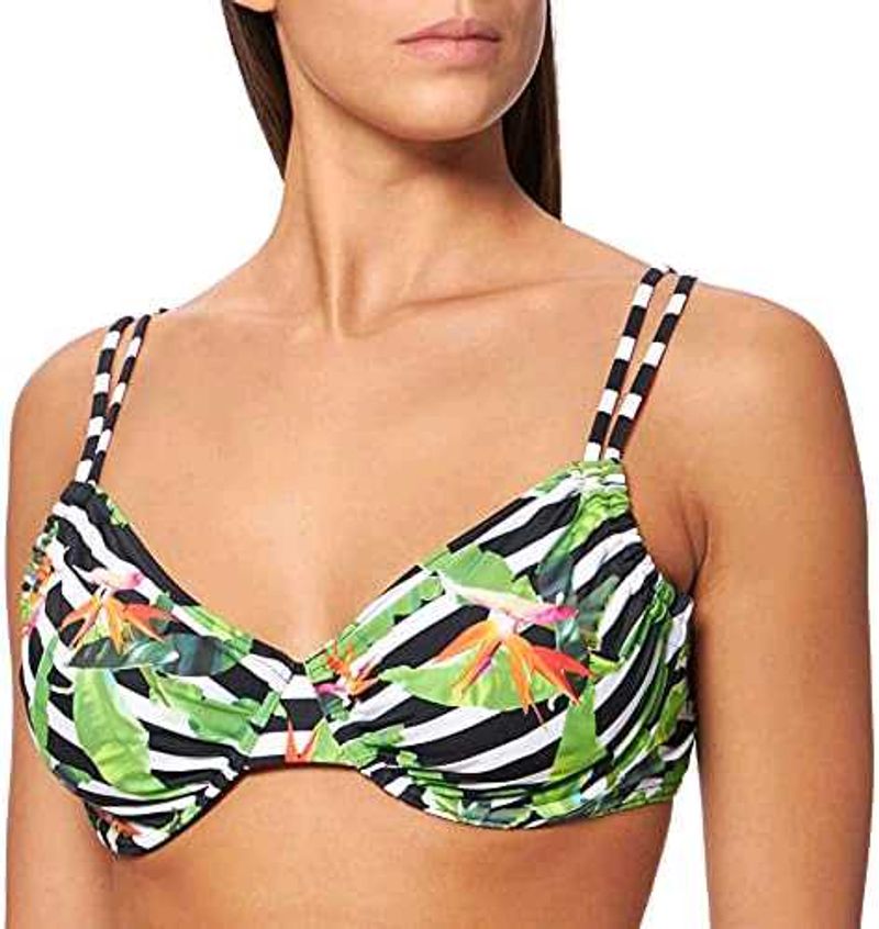 Tropical 🖤36,D Print Bikini Top