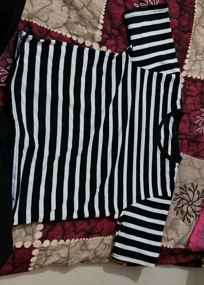 Striped Black &amp; White Tee