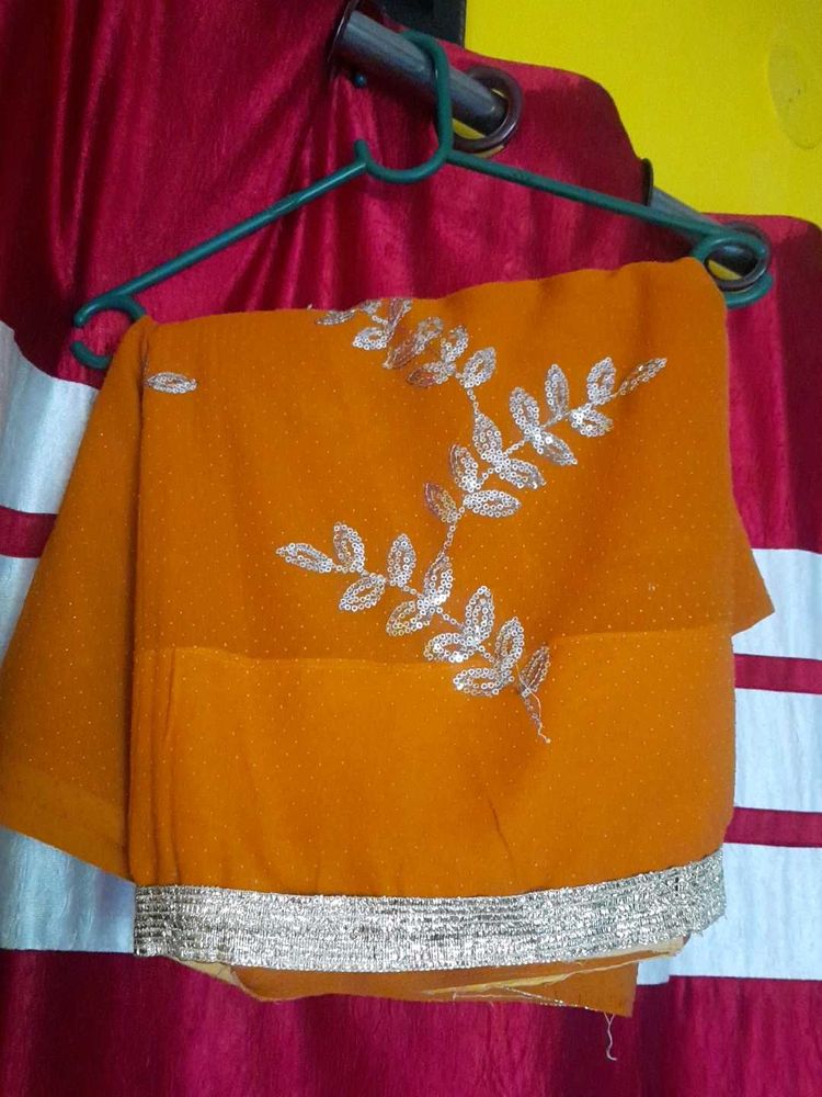 Elegant Orange Saree