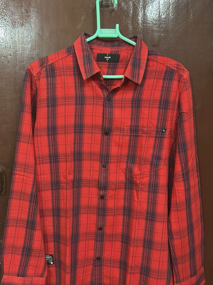 Red Plaid Casual Shirt