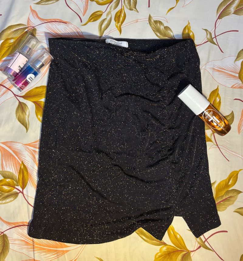 Promod black glittery skirt