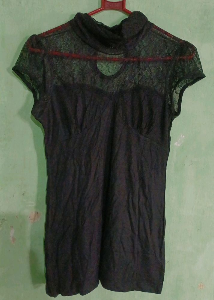 Black Mesh Ladies Top