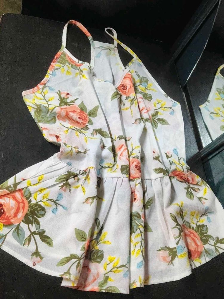Floral White Top
