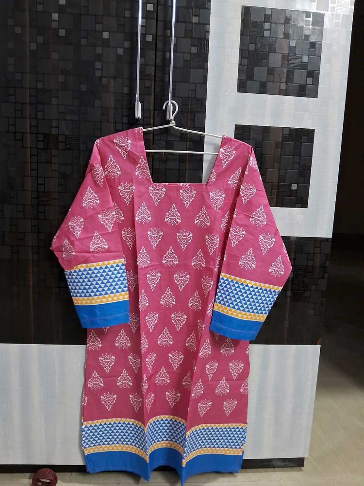 Pink Printed Kurti