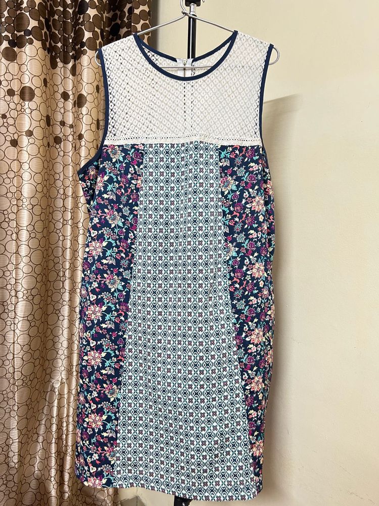 Floral &amp; Geometric Print Sleeveless Dress