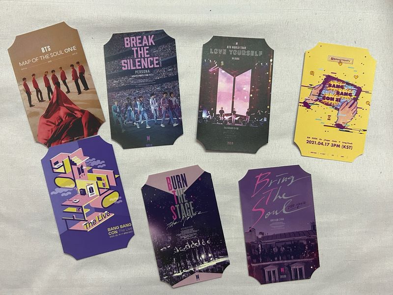 BTS CONCERT TICKET CARDS WITH FREEBIES