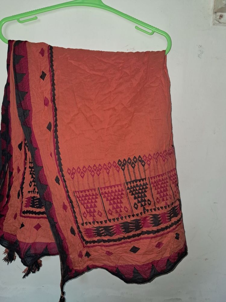 Melange Printed Orange Duppatta