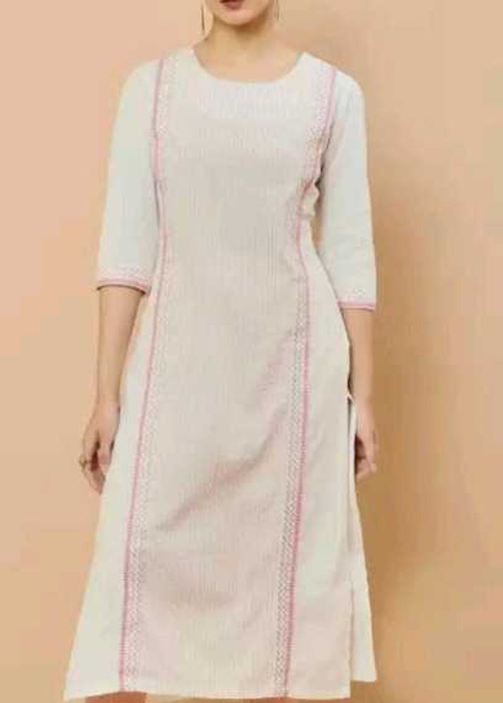 Ziyaa Off White Straight Kurti