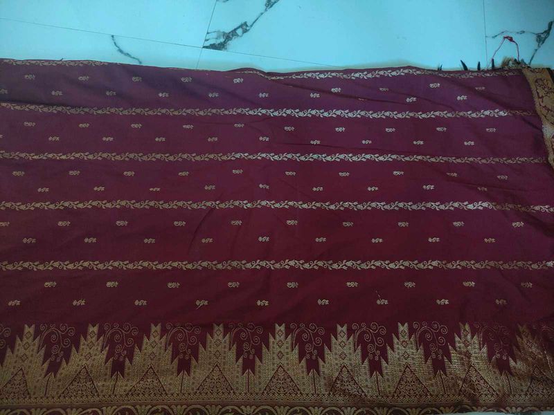 Maroon Banarasi Silk Saree