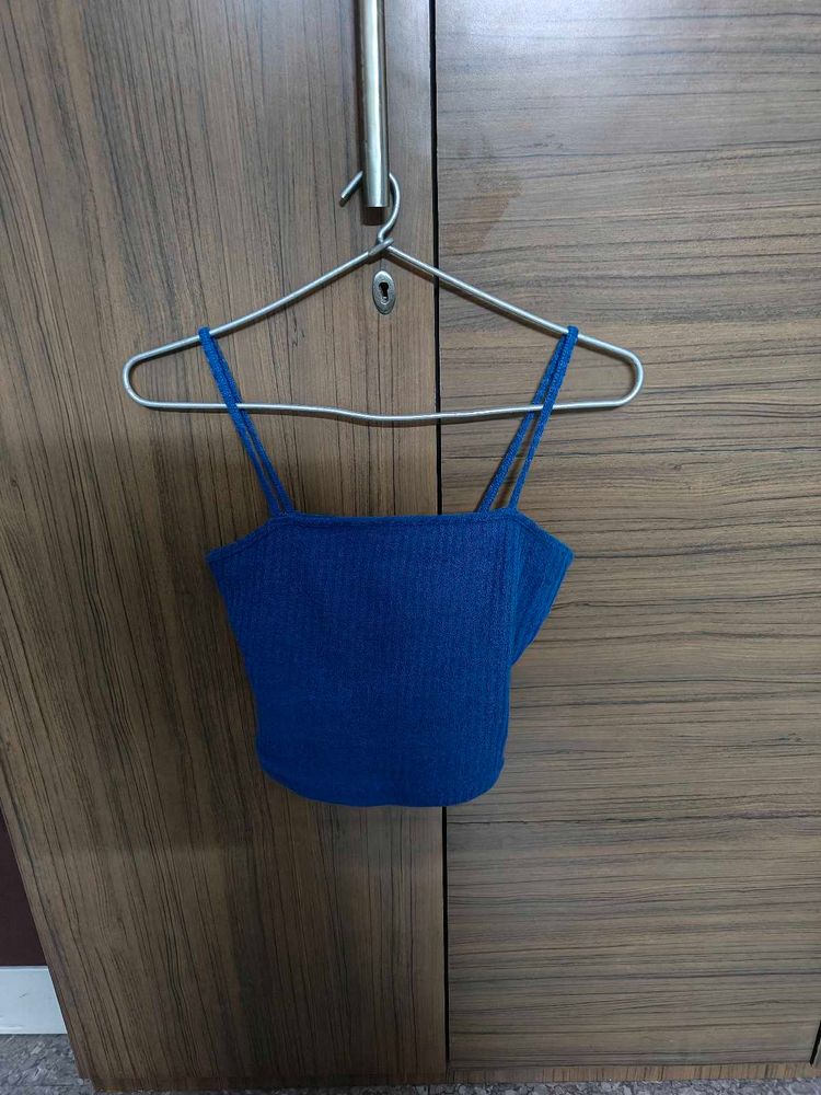 Blue Cropped Tank Top
