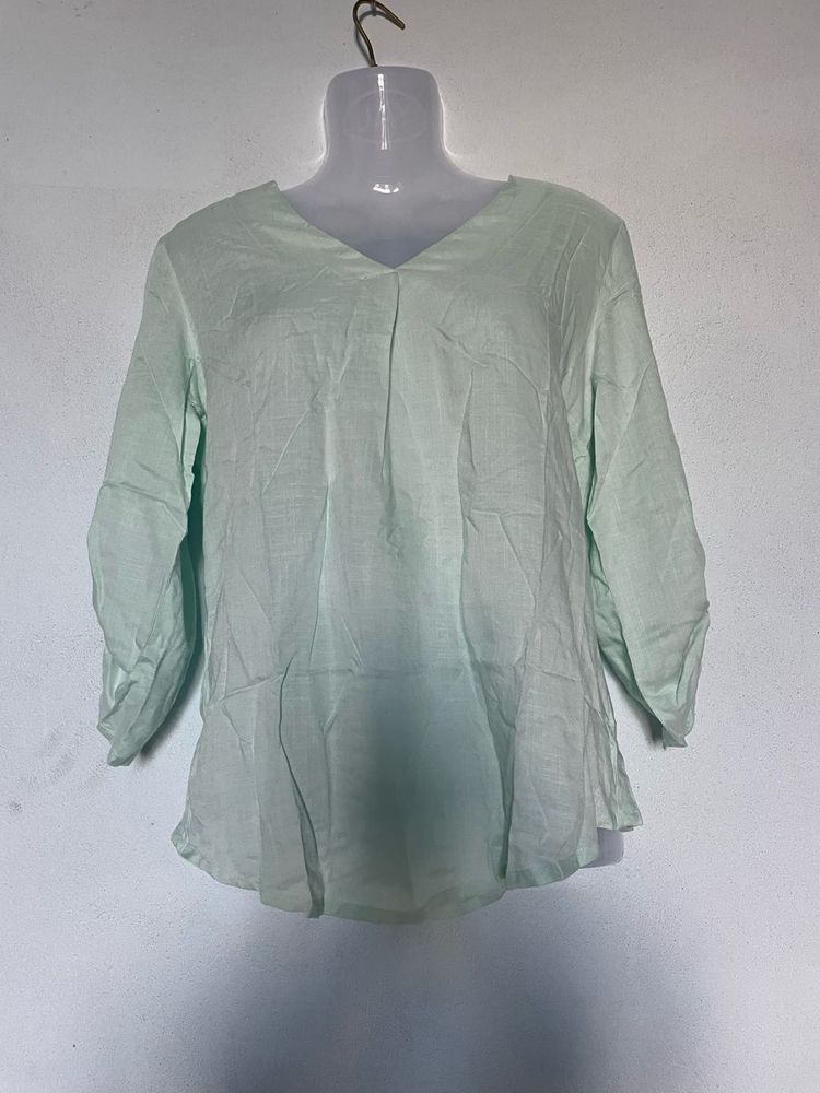 Mint Green V-Neck Top