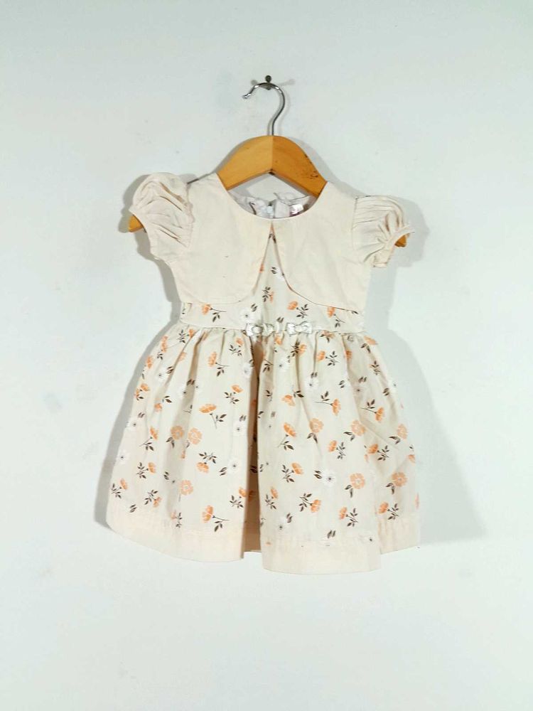 Light Pink Printed Frock For Girl&#39;s