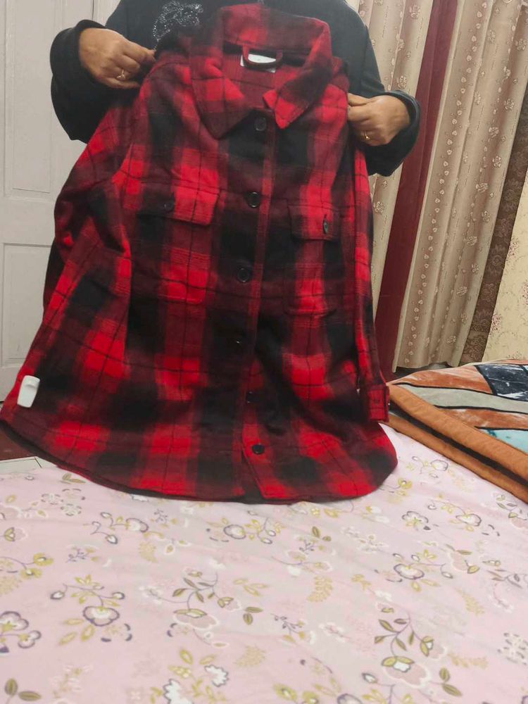 Red &amp; Black Plaid Flannel Shirt