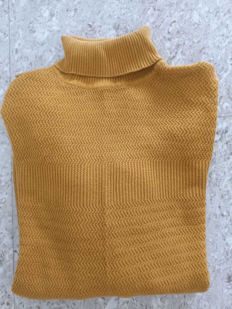 Yellow Turtleneck Sweatshirt