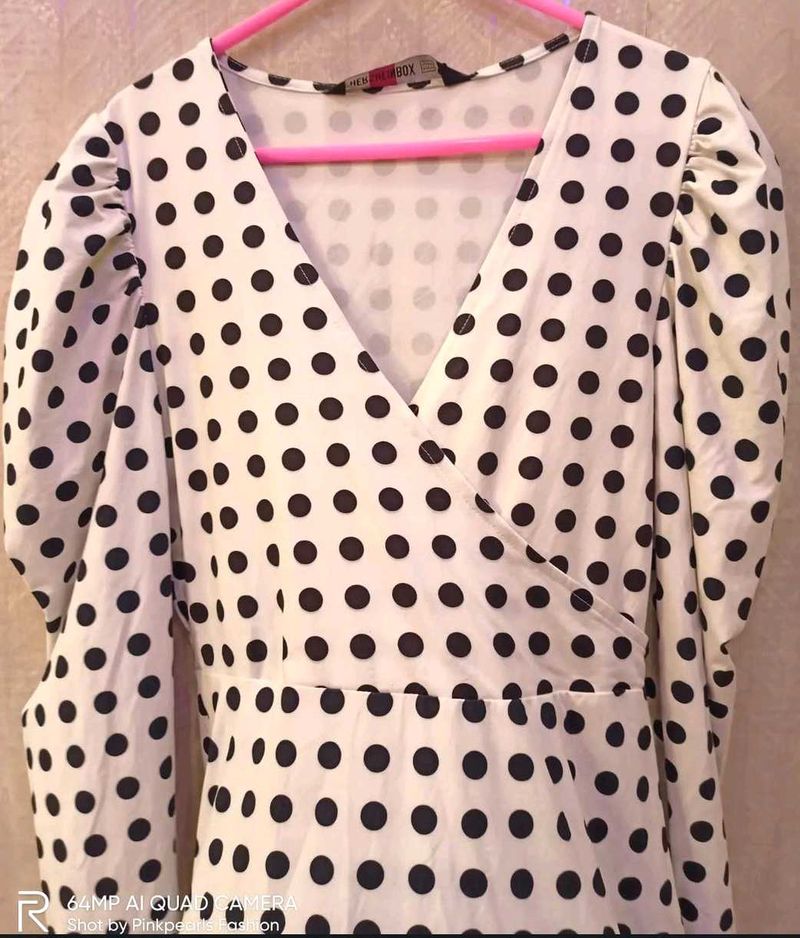 Polka Dots Black &amp; White Dress