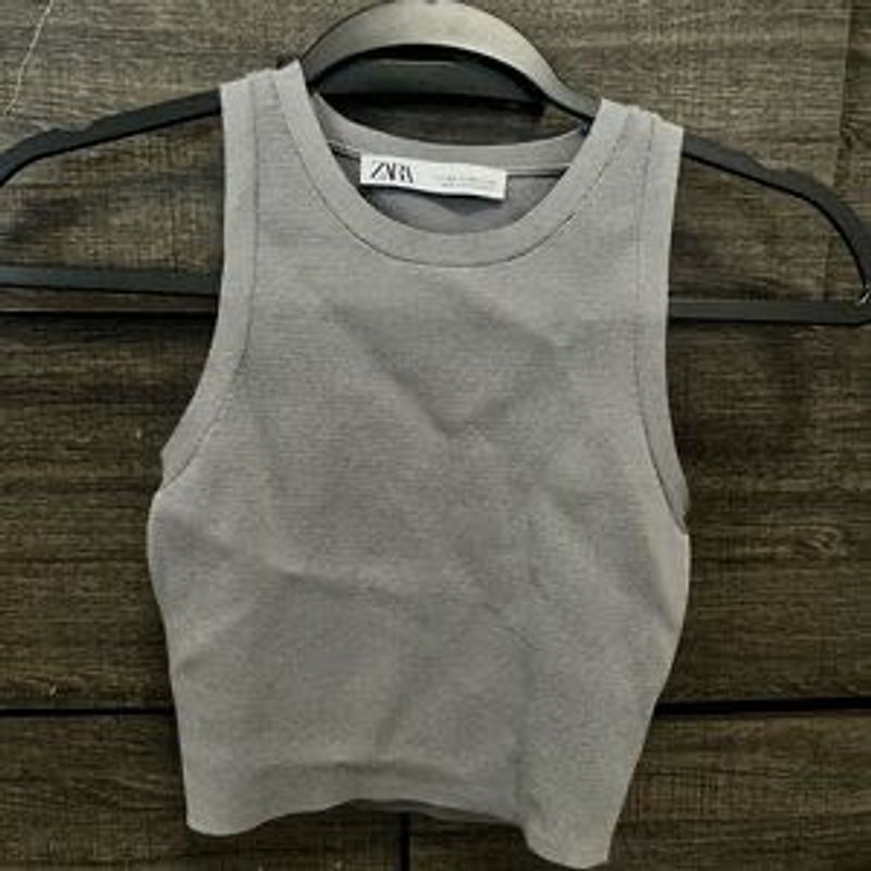 Zara Gray Cropped Tank