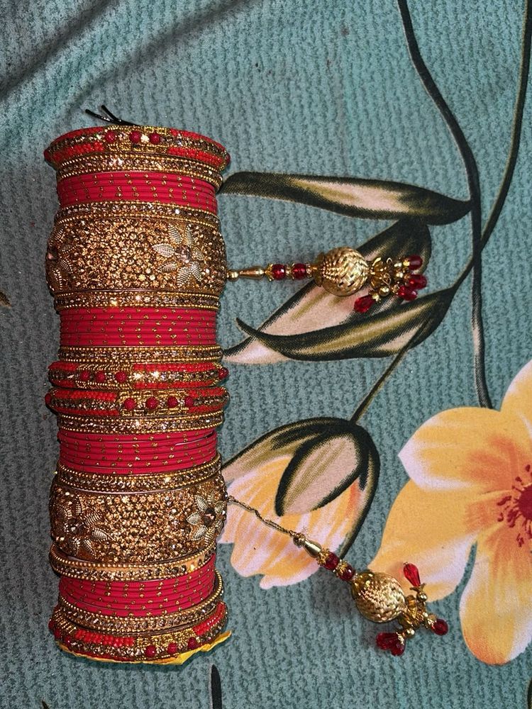 Red &amp; Gold Chuda Bangles