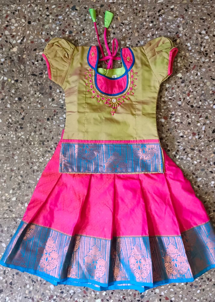 Silk Pattu Pavada For Baby&#39;s Only Once Used