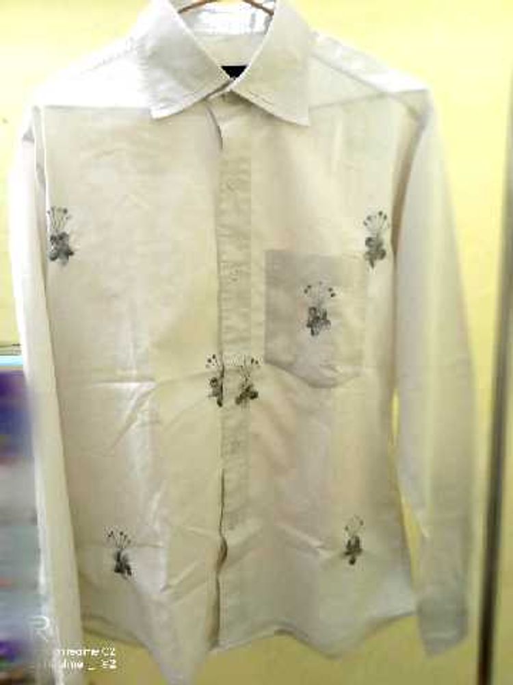 White Floral Print Shirt