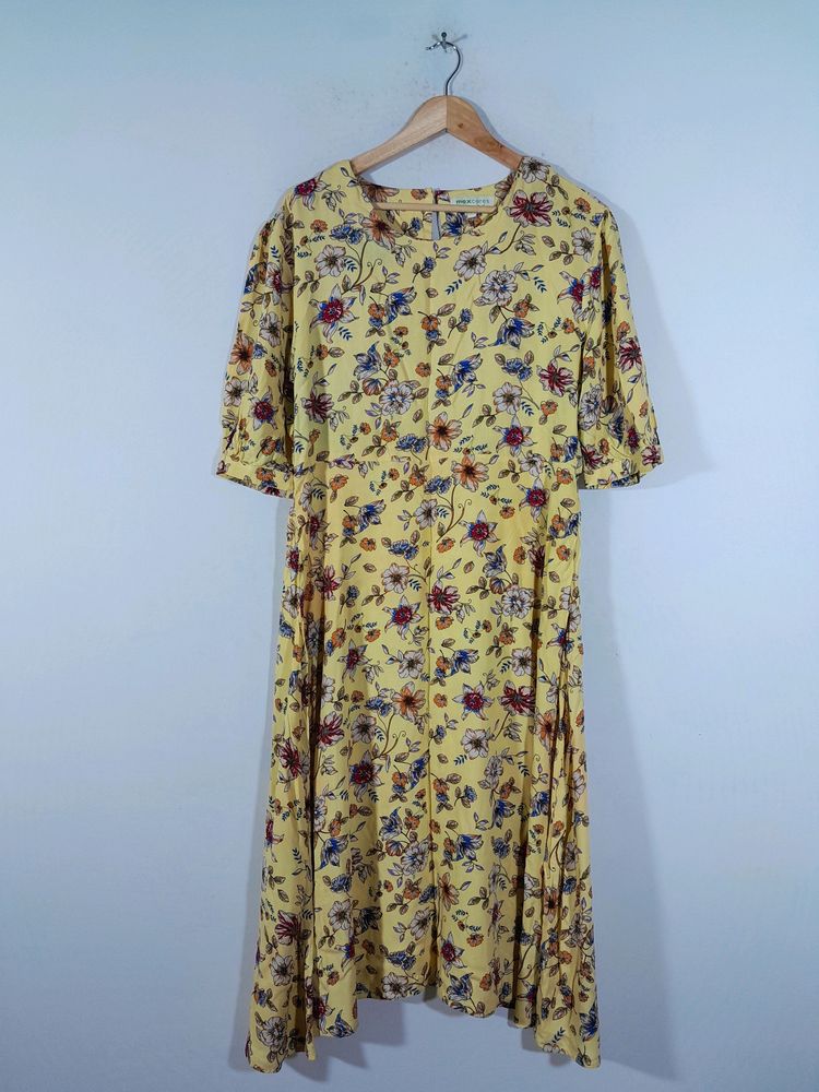Yellow Printed Dress (Women&#39;s)