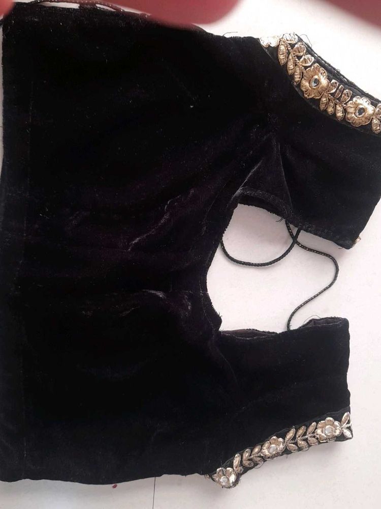 Like New Black Velvet Blouse