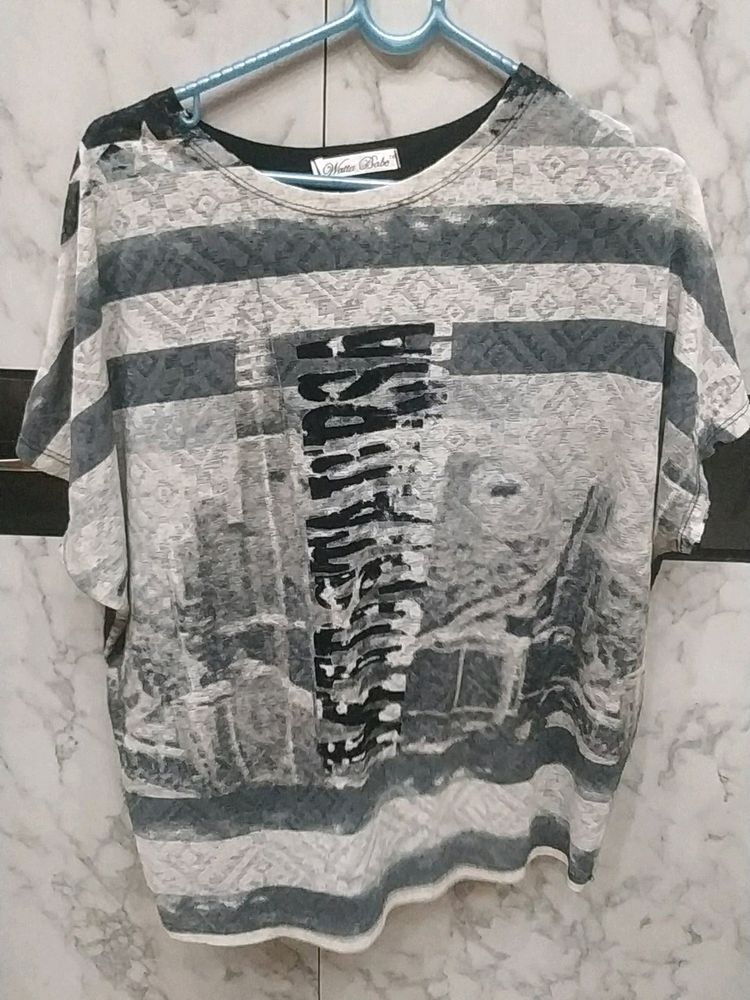 Cute Black Grey Top
