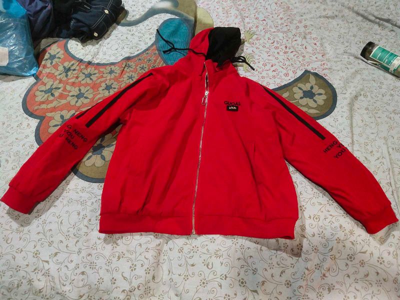 Men Or Women Vibrant Red Winter Sweatshirt Hoodie