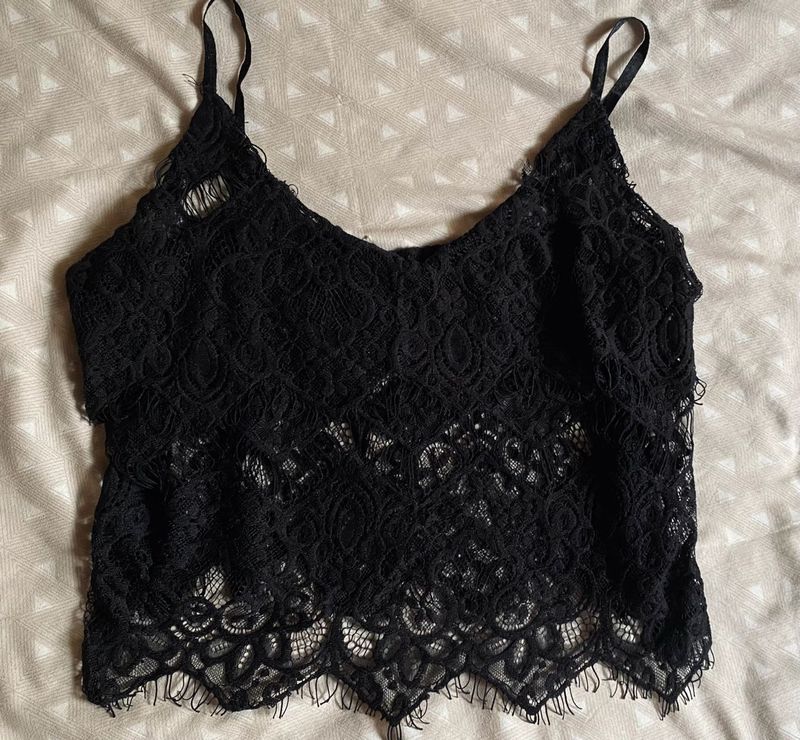 Black Lace Cami Top