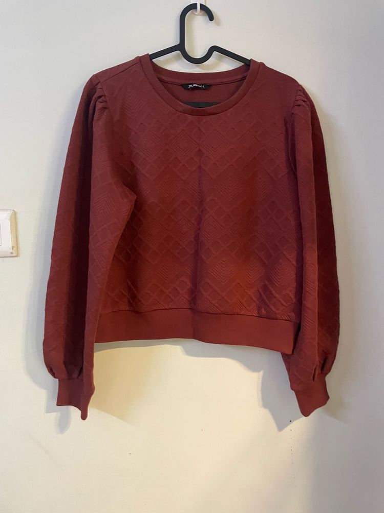 Burgundy Textured Sweater