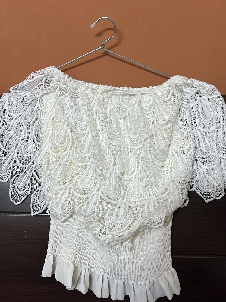 Beautiful White Off Shoulder Top