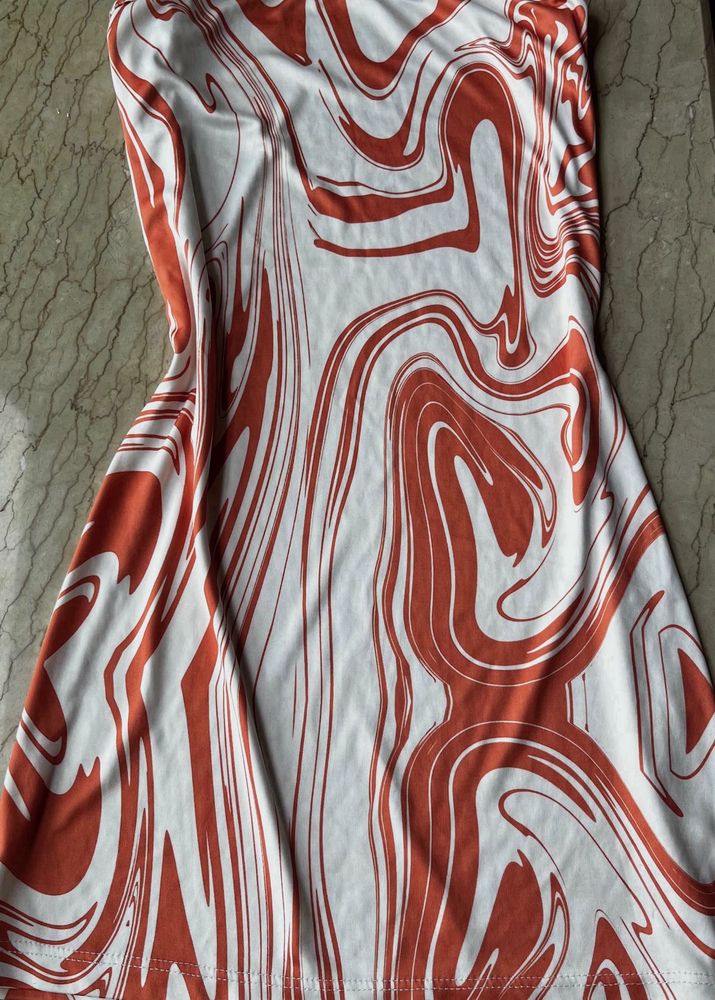 Y2K Marble Print Mini Bodycon Dress