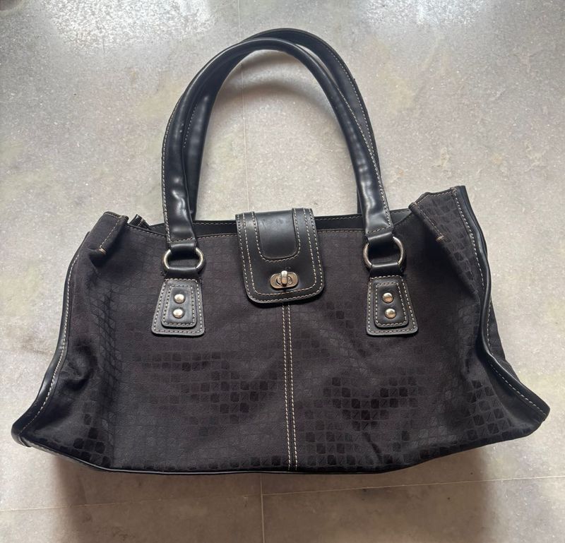 Classic Black Patterned Handbag