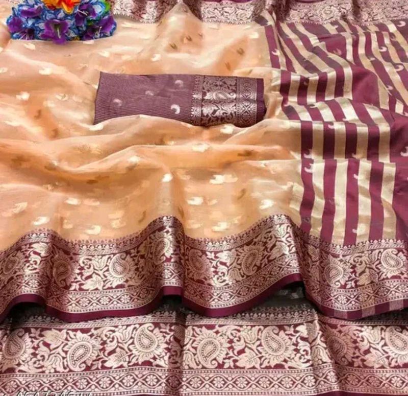 Festive Wear Peach Pink Mix Color Very Pretty Sare