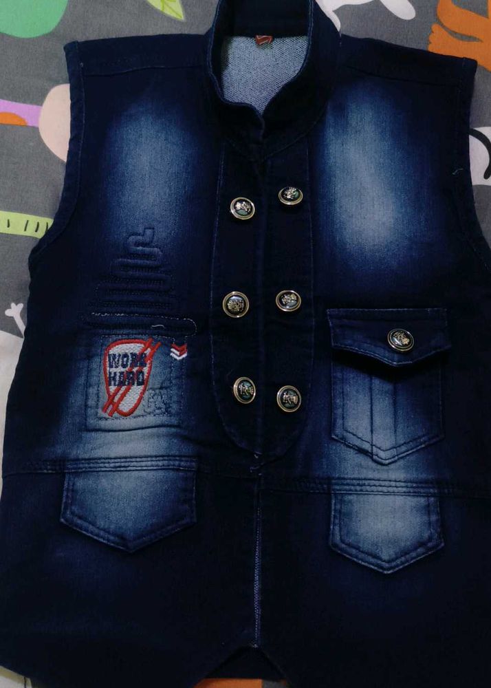 Denim Vest with Buttons