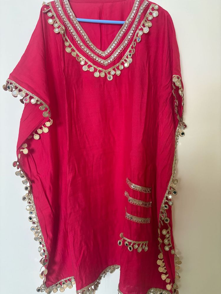 Pink Embellished Kaftan