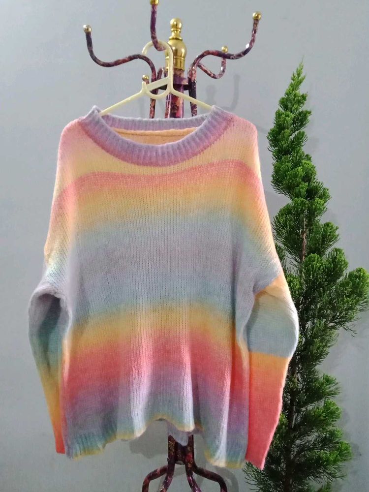 Pastel Rainbow Knit Sweater
