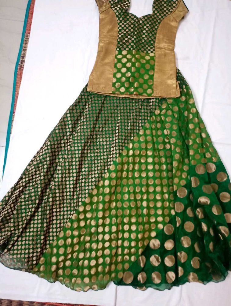 Green &amp; Gold Lehenga Choli