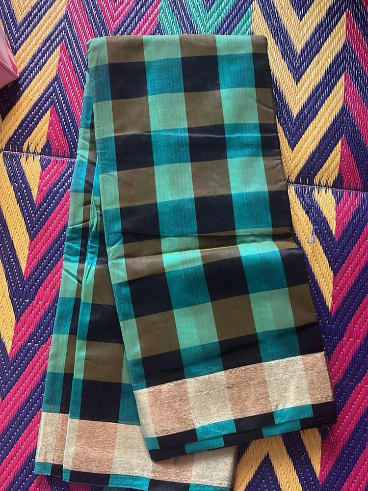 Checked Cotton Saree