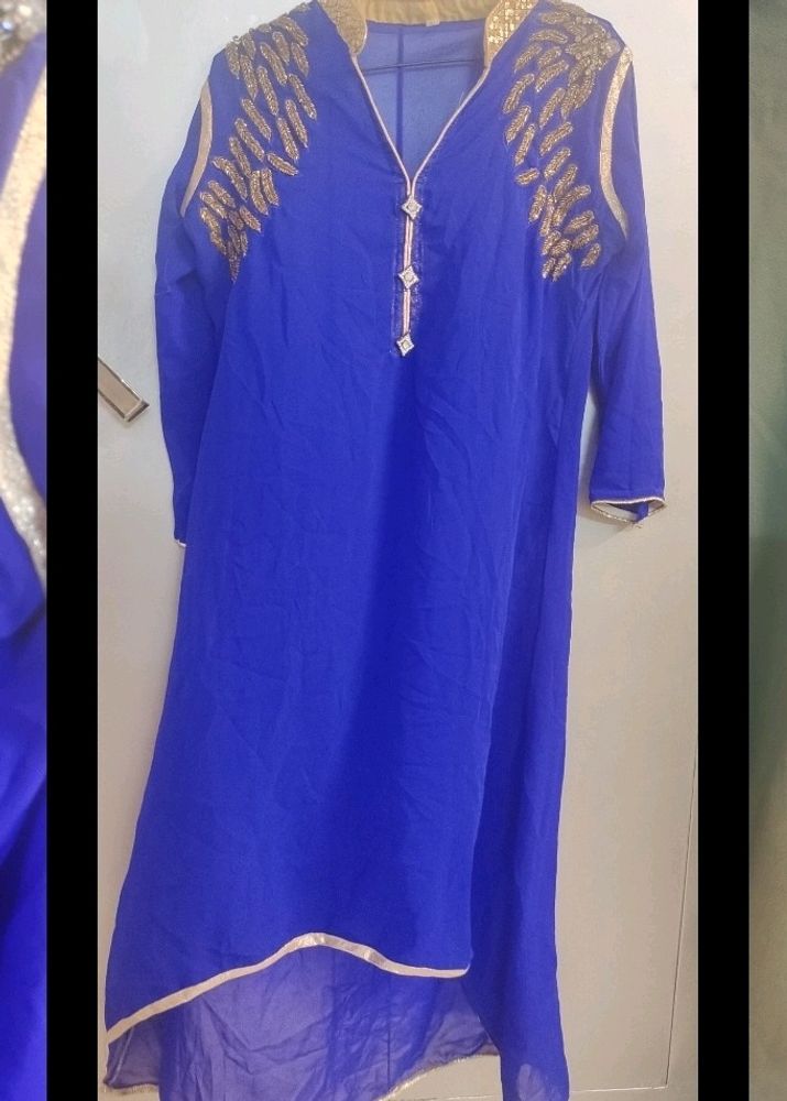 Royal Blue Embroided Kurti