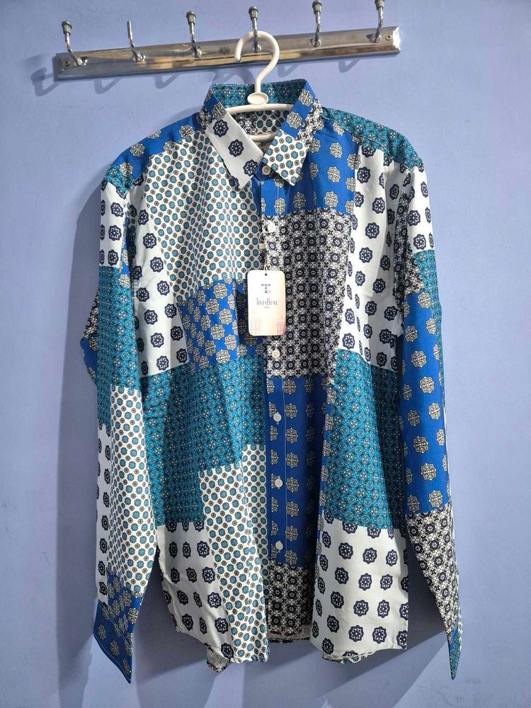 Patterned Button-Down Shirt