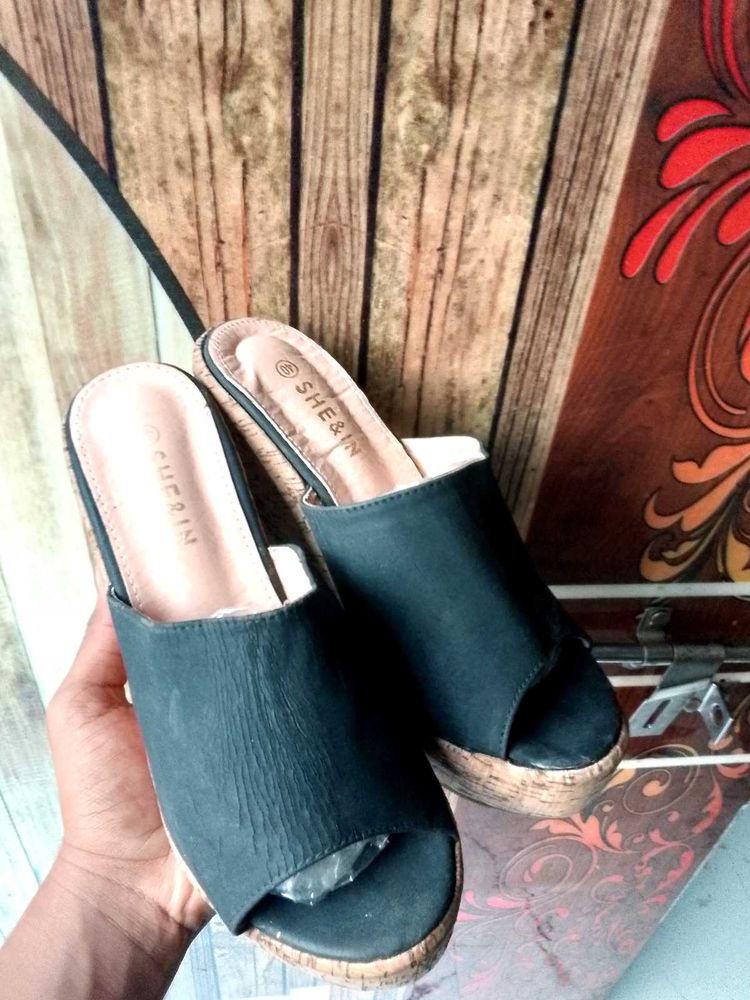 Stylish Black SHEIN Platform Mules