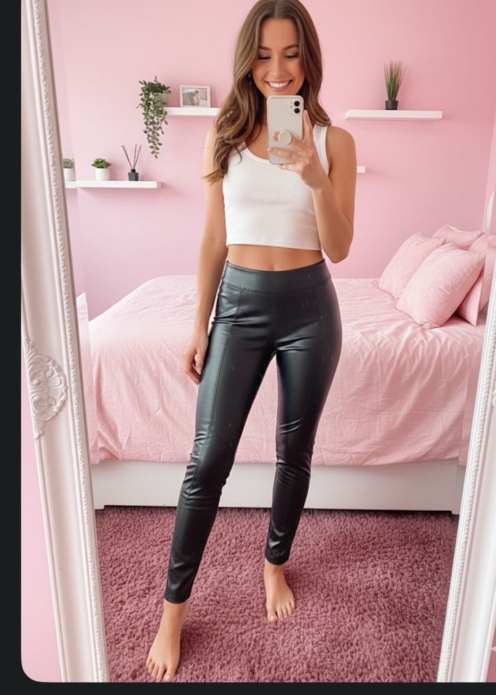 glossy leather bottoms