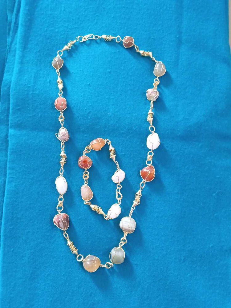 Gemstone Necklace &amp; Bracelet Set