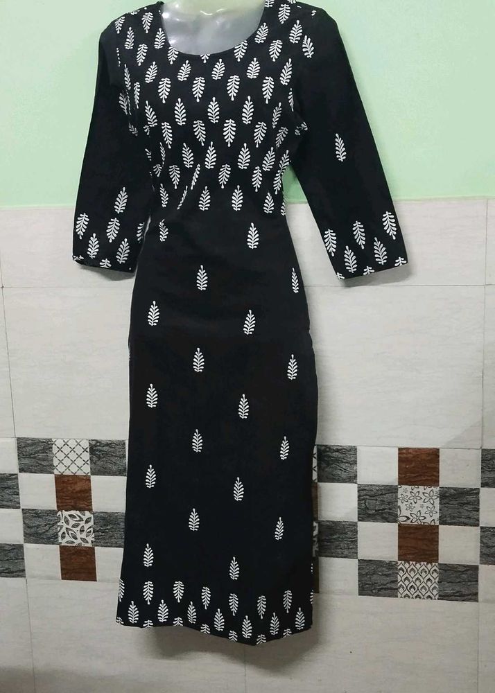Black Printed Kurta