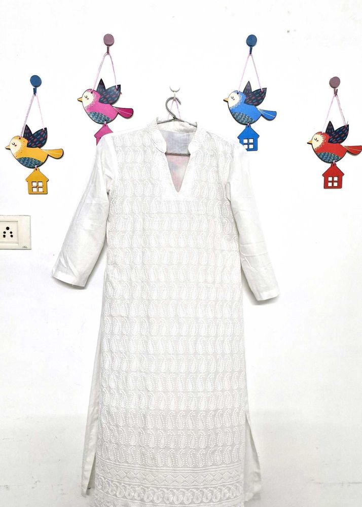 White Chikankari Kurti