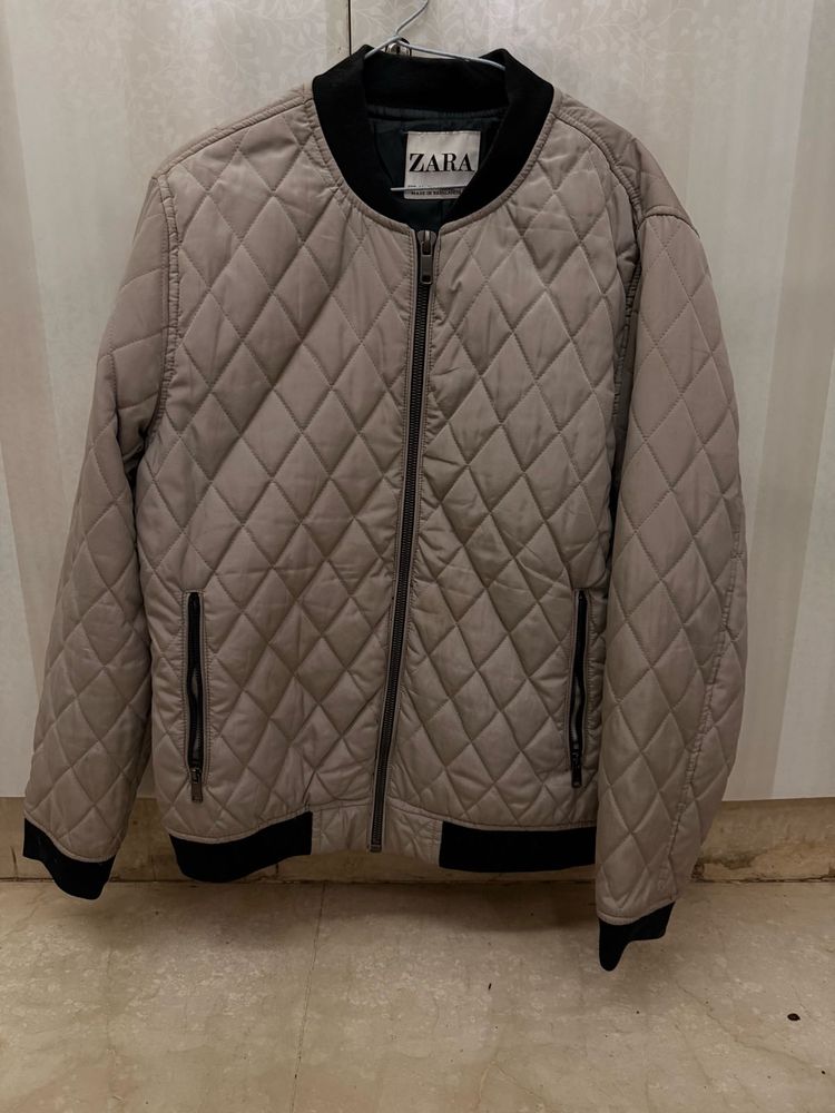 Zara Quilted Bomber Jacket