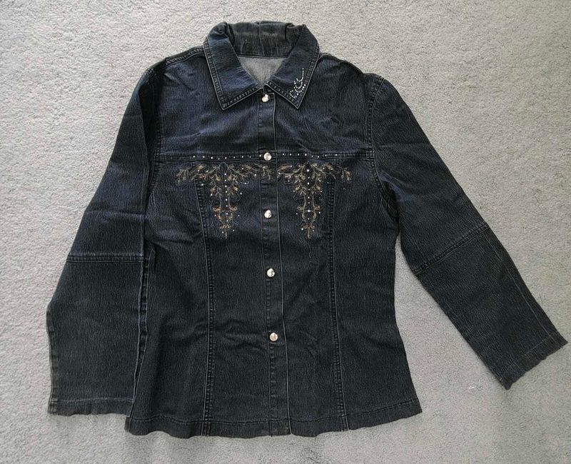 Denim Jacket with Embellishments