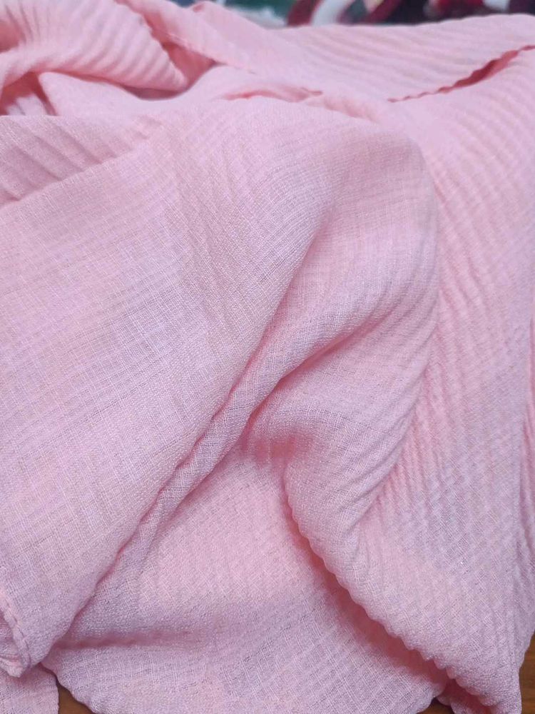 Pink Pleated Scarf