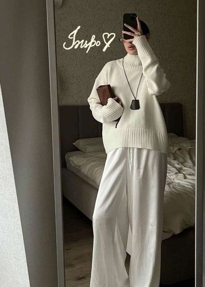 Comfy premium quality White Turtleneck Sweater