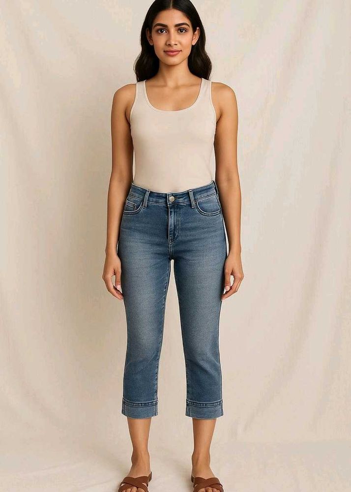 Kraus Cuffed Capri Jeans | 32 Inch Waist | Women